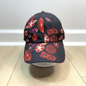Guess Black Floral Baseball Cap Adjustable Hat Women's Red Pink Flower Print Log